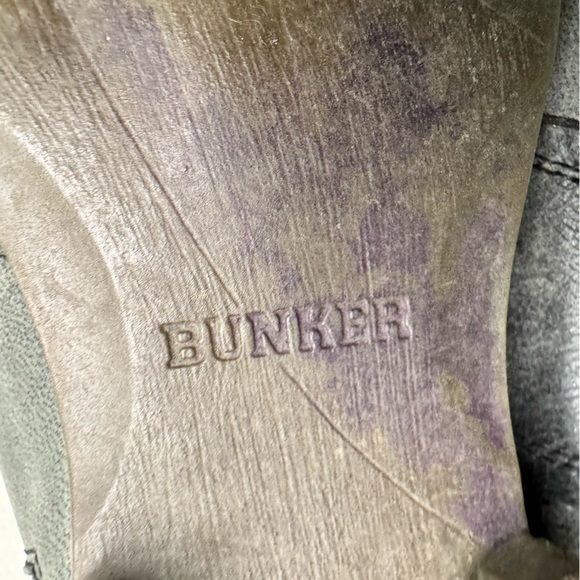 Bunker Grey Distressed Side Zip Mixed Media Steampunk Ankle Boots Size 6.5 - Picture 13 of 15